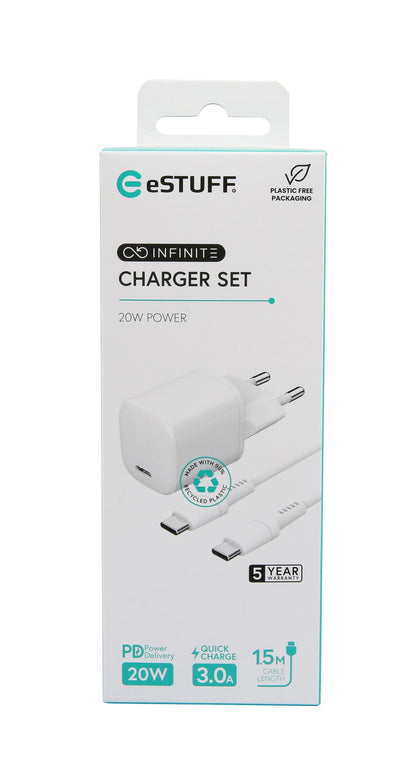 eSTUFF ES637500 mobile device charger Smartphone, Tablet White AC Fast charging Indoor