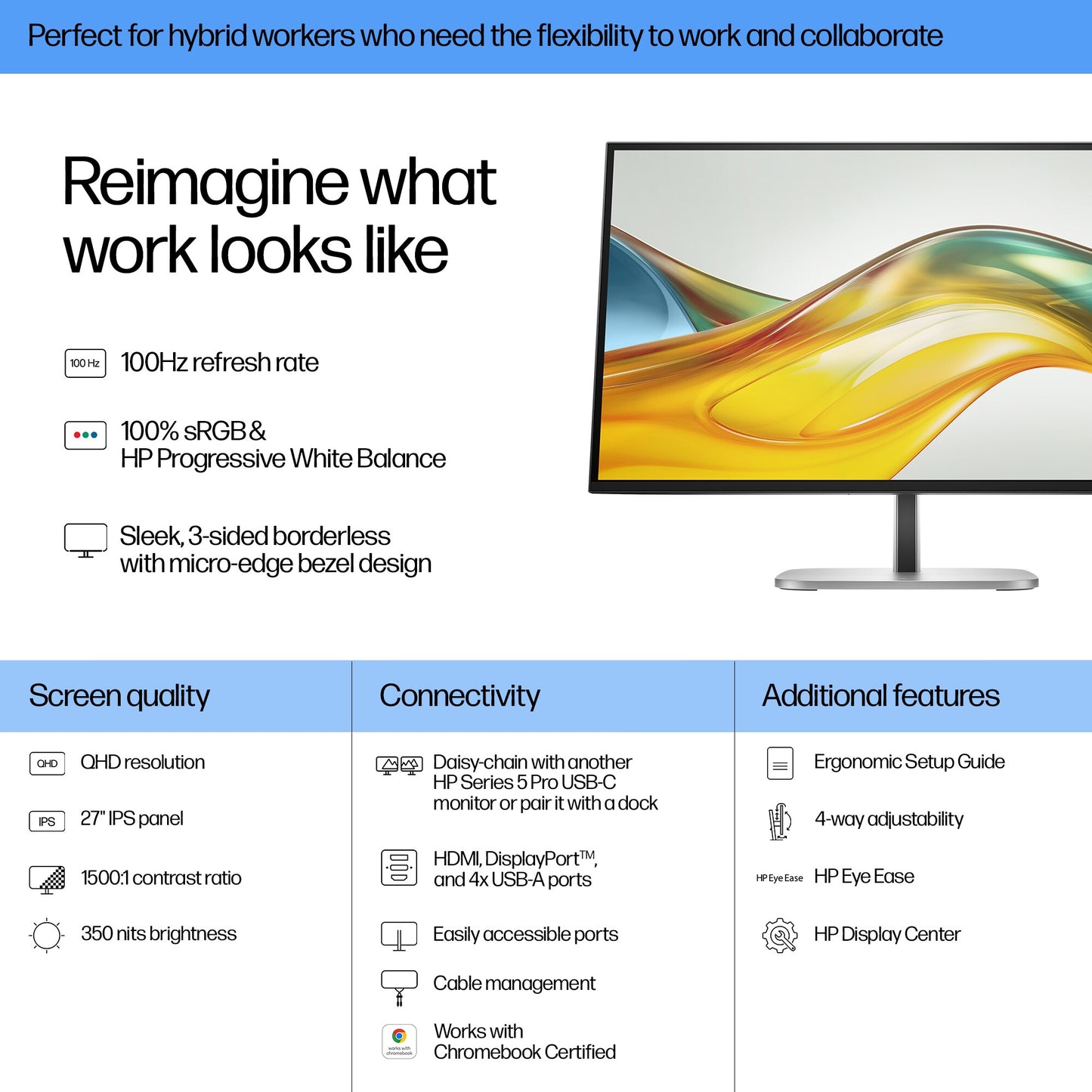 HP Series 5 Pro 27 inch QHD Monitor - 527pq