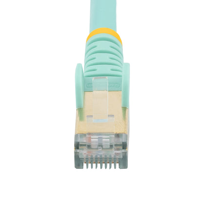 StarTech.com 10m CAT6a Ethernet Cable - 10 Gigabit Shielded Snagless RJ45 100W PoE Patch Cord - 10GbE STP Network Cable w/Strain Relief - Aqua Individually Tested/Wiring is UL Certified/TIA