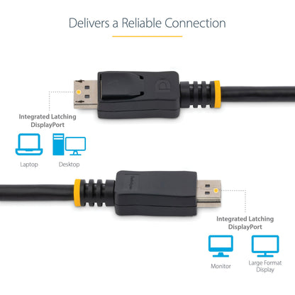 StarTech.com 2m (6ft) DisplayPort 1.2 Cable - 4K x 2K Ultra HD VESA Certified DisplayPort Cable - DP to DP Cable for Monitor - DP Video/Display Cord - Latching DP Connectors