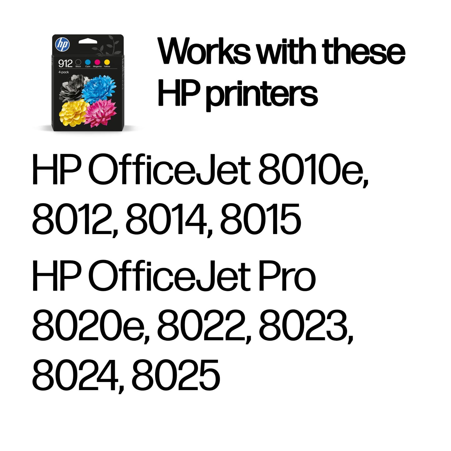 HP 912 4-pack Black/Cyan/Magenta/Yellow Original Ink Cartridges