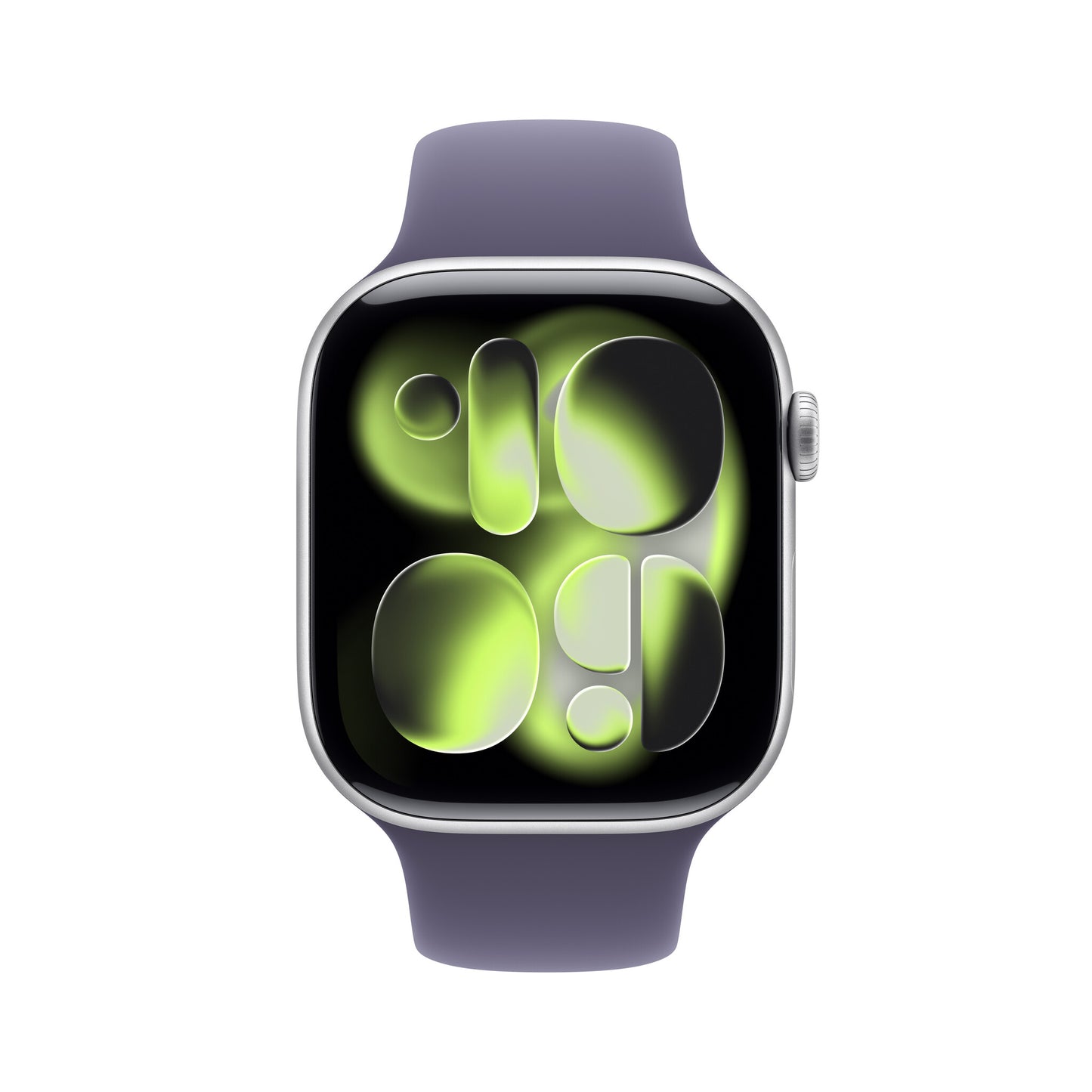 Apple Watch Series 11 GPS + Cellular 46mm Silver Aluminium Case with Purple Fog Sport Band - S/M
