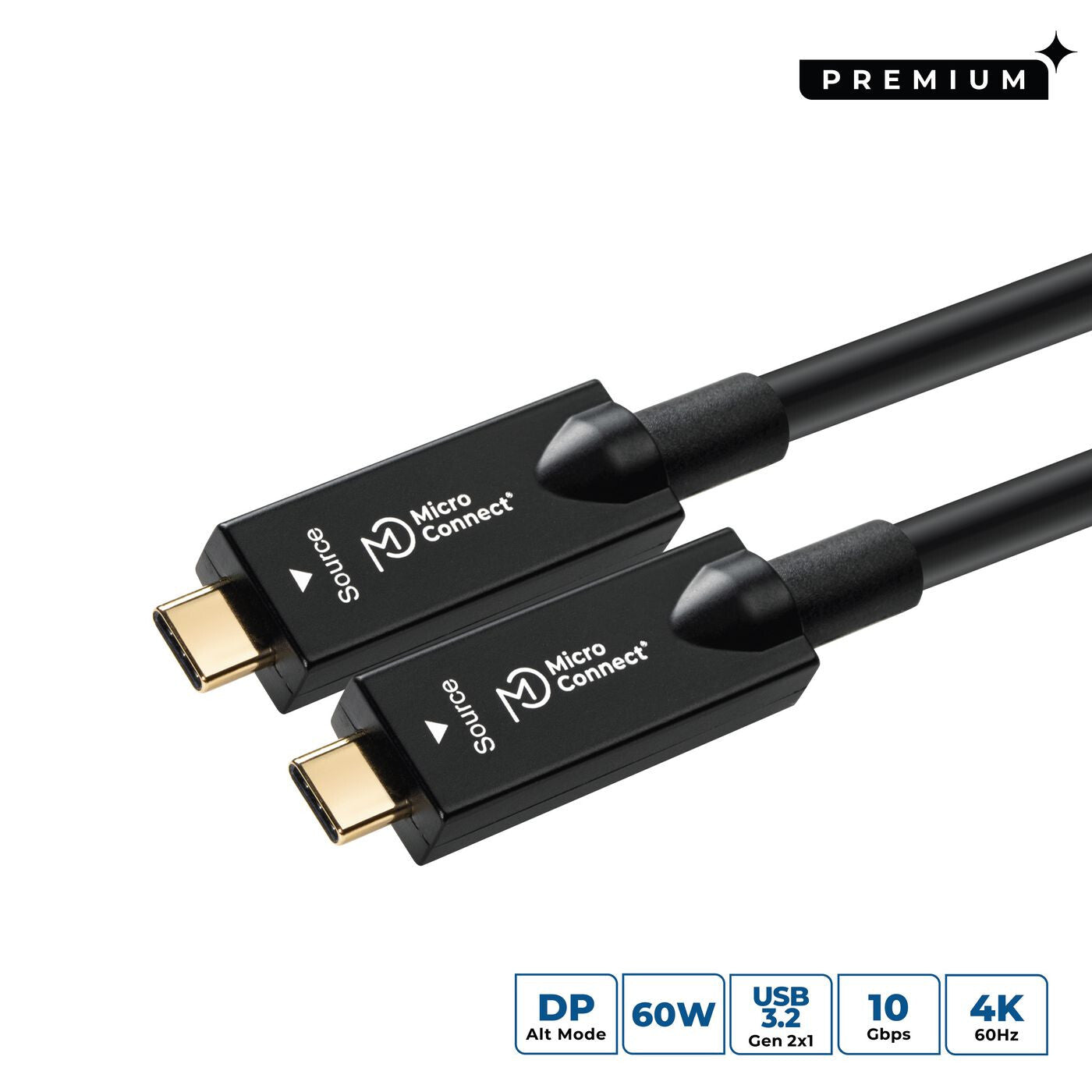 Microconnect USB3.2CC12OP USB cable USB 3.2 Gen 2 (3.1 Gen 2) 12.5 m USB C Black