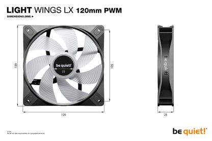 be quiet! LIGHT WINGS LX 120mm PWM Computer case Fan 12 cm Black 1 pc(s)