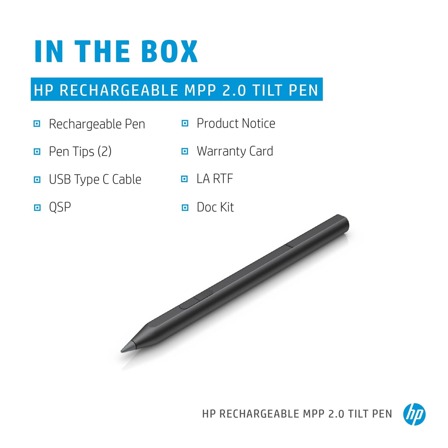 HP Rechargeable MPP 2.0 Tilt Pen (Black)