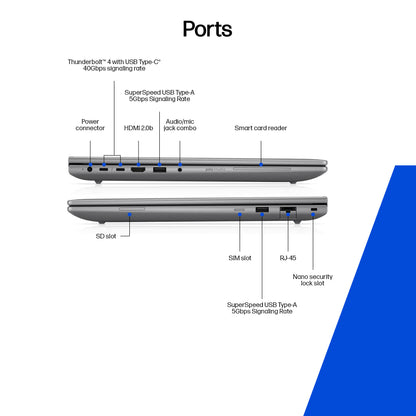 HP Zbook X G1i Data Science Intel Core Ultra 7 265HX Mobile workstation 40.6 cm (16") WUXGA 32 GB DDR5-SDRAM 1 TB SSD NVIDIA RTX PRO 2000 Blackwell Wi-Fi 7 (802.11be) Windows 11 Pro AI Workstation, AI PC Silver