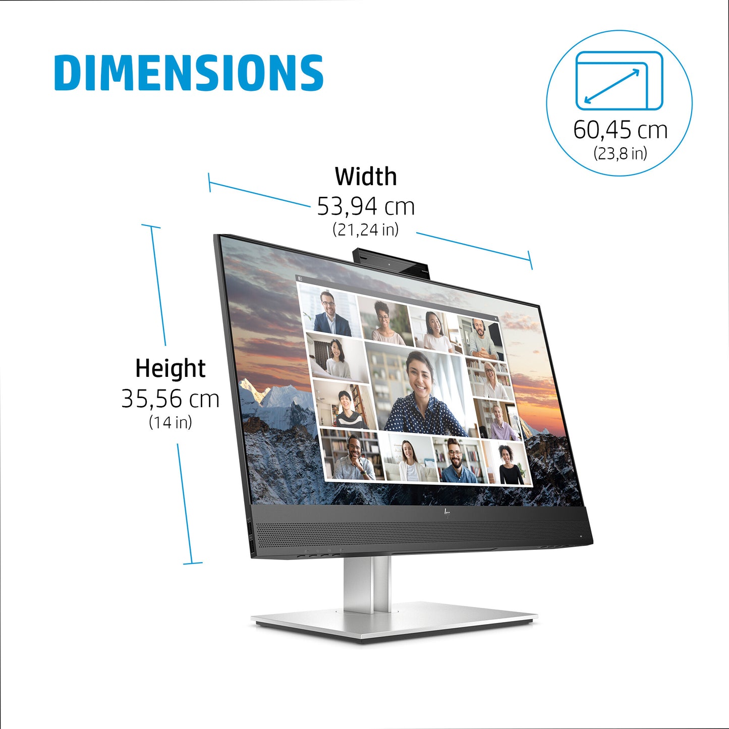 HP E24m G4 computer monitor 60.5 cm (23.8") 1920 x 1080 pixels Full HD Black, Silver