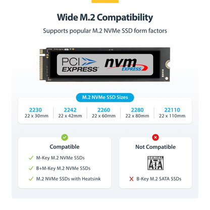 StarTech.com USB-C/USB-A to M.2 NVMe Dock Adapter, 10Gbps, Tool-Free External M.2 NVMe SSD Reader, B+M/M-Key