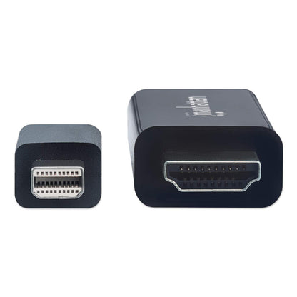 Manhattan Mini DisplayPort 1.2 to HDMI Cable, 4K@60Hz, 1.8m, Male to Male, Black, Equivalent to MDP2HDMM2MB (except 20cm shorter), Three Year Warranty, Polybag