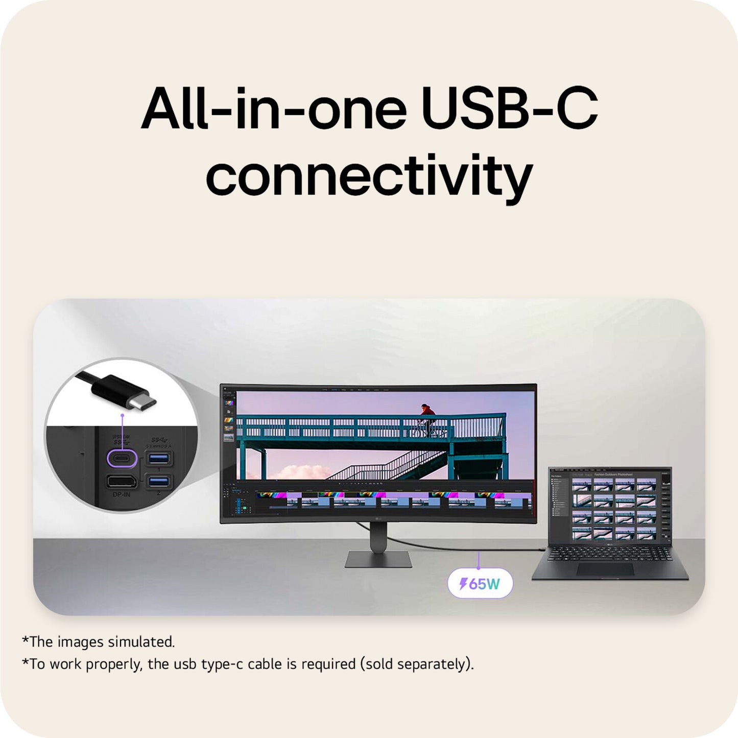 LG UltraWide™ U6 34U640B-B.AEK, 34-inch WQHD Curved (1800R) 144Hz Monitor, HDR10 and 99% sRGB, AMD FreeSync™ Premium
