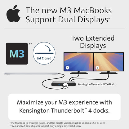 Kensington SD5760T Thunderbolt 4 Dual 4K Docking Station with 96W Power Delivery
