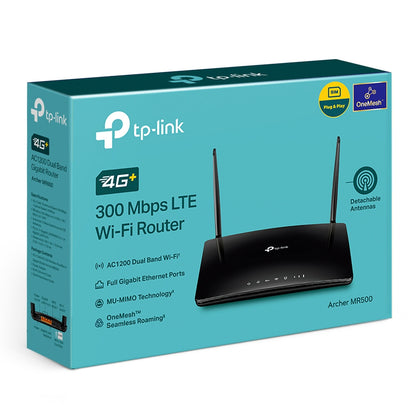 TP-Link Archer MR500 wireless router Gigabit Ethernet Dual-band (2.4 GHz / 5 GHz) 4G Black