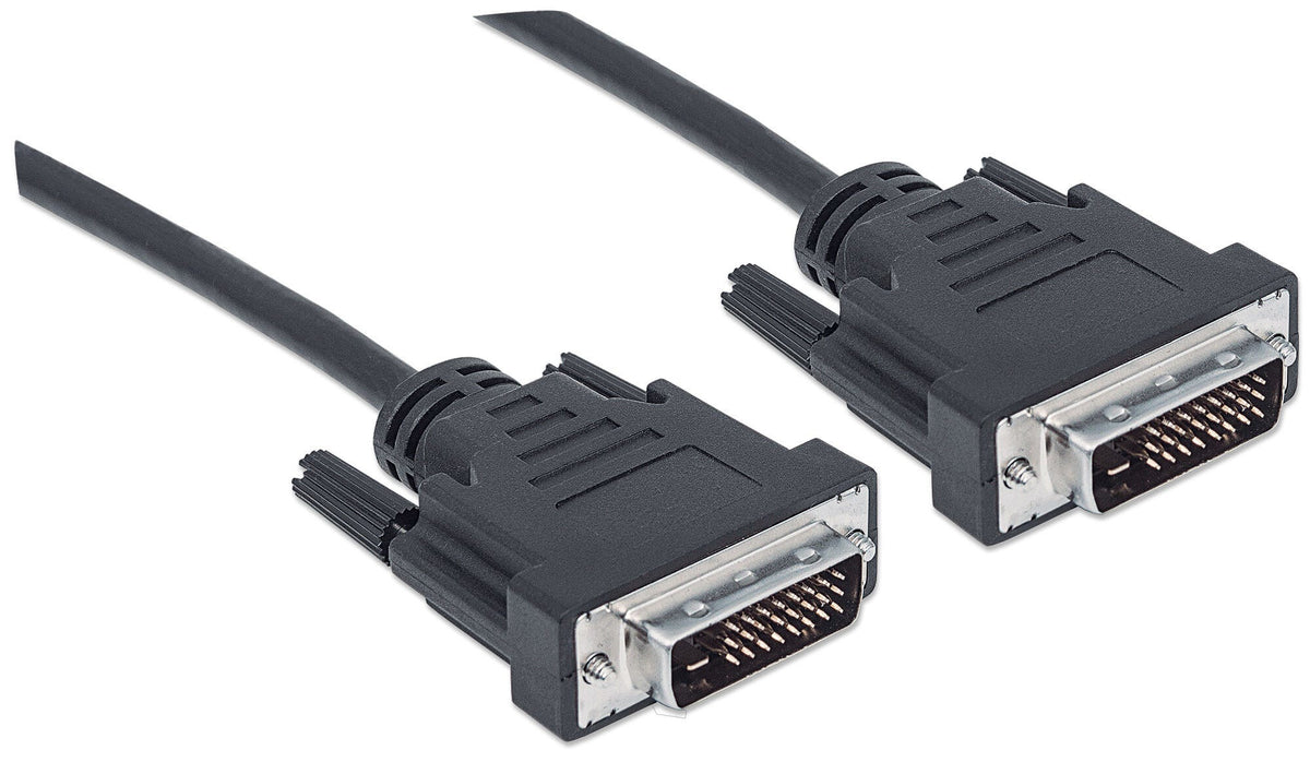 Manhattan DVI-D Dual-Link Video Cable, 3m, Male to Male, Fully Shielded, Black, Lifetime Warranty, Equivalent to DVIDDMM3M