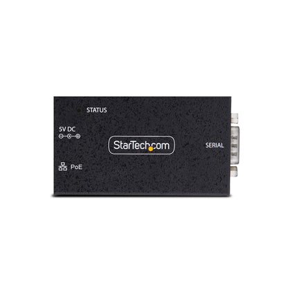 StarTech.com 1-Port Serial to Ethernet Adapter, 802.3af PoE IP Serial Device Server For Remote RS232 Devices, Wall/DIN Rail Mountable, RJ45 LAN to DB9 Serial Converter, TAA
