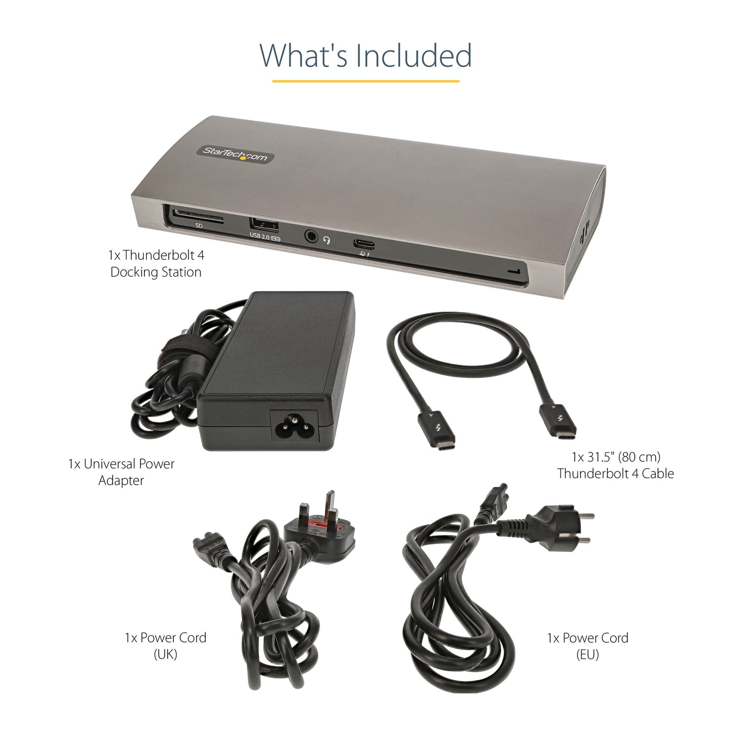 StarTech.com USB-C Docking Station for MacBook Pro / Air M1 M2 M3 M4 M5 & Windows, Universal Dual 4K 60Hz / Single 8K Thunderbolt Dock, 96W Laptop Charging