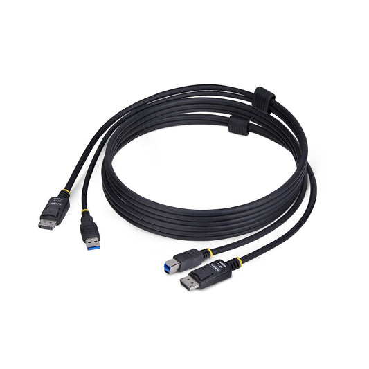 StarTech.com 6ft (1.8m) DisplayPort and USB 5Gbps KVM Cable, 4K 60Hz, Universally Compatible DP 1.2/USB 3.0 Combo Cable for KVM Switches