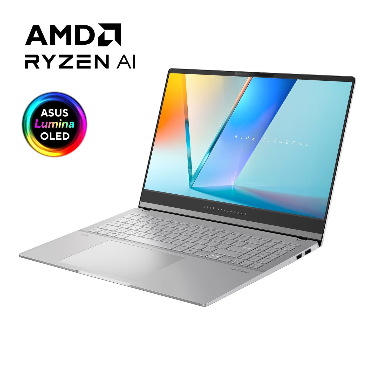 ASUS Vivobook S 15 OLED M5506WA-MA042W AMD Ryzen AI 9 365 Laptop 39.6 cm (15.6") 3K 32 GB LPDDR5x-SDRAM 1 TB SSD Wi-Fi 6E (802.11ax) Windows 11 Home Silver