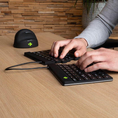 R-Go Tools Ergonomic keyboard R-Go Split Break with break software, ergonomic split keyboard, AZERTY (BE), Bluetooth, black