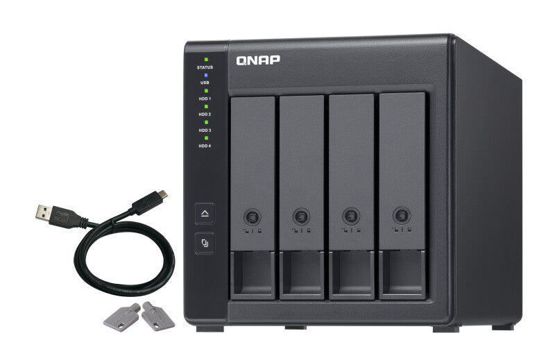 QNAP TR-004 storage drive enclosure HDD/SSD enclosure Black 2.5/3.5"