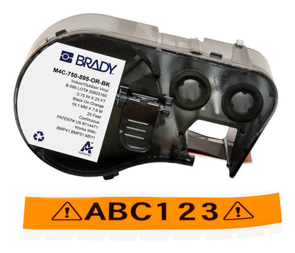 Brady M4C-750-595-OR-BK printer label Black, Orange Self-adhesive printer label