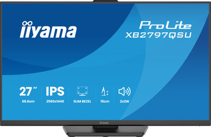 iiyama ProLite XB2797QSU-B1 computer monitor 68.6 cm (27") 2560 x 1440 pixels Quad HD LED Black