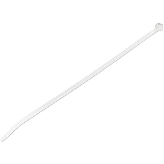 StarTech.com 10"(25cm) Cable Ties - 1/8"(4mm) wide, 2-5/8"(68mm) Bundle Diameter, 50lb(22kg) Tensile Strength, Nylon Self Locking Zip Ties w/Curved Tip, 94V-2/UL Listed, 1000 Pack - White - TAA