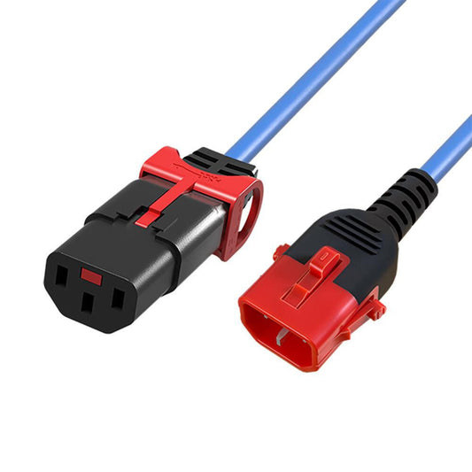Microconnect Powercord C13 IEC Lock+ - C14 IEC Lock Dual Locking blue 3m, PC3623