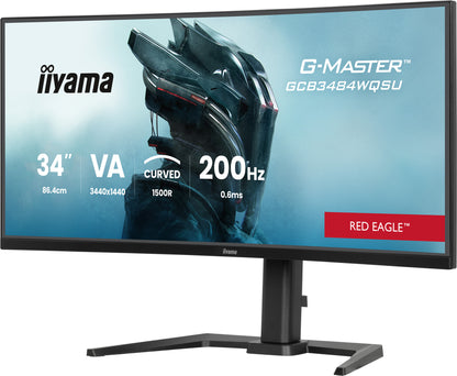 iiyama G-MASTER GCB3484WQSU-B2 computer monitor 86.4 cm (34") 3440 x 1440 pixels UltraWide Quad HD LCD Black