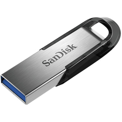 SanDisk Ultra Flair USB flash drive, 32GB, USB 3.2 Gen 1 (3.1 Gen 1), black and stainless steel