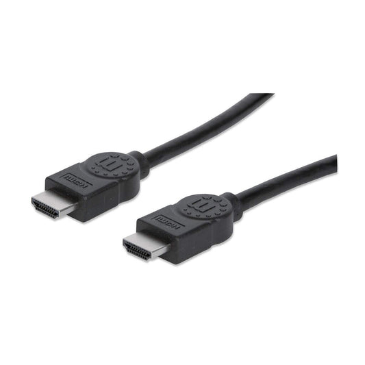 Manhattan HDMI 4K@30Hz Cable, 15m, Suitable for ALL 1080p/HD and majority of 4K uses (check your system 4K specification to be sure), Male to Male, Black, Ultra HD 4k x 2k, Lifetime Warranty, High Speed, Equivalent to HDMM15M
