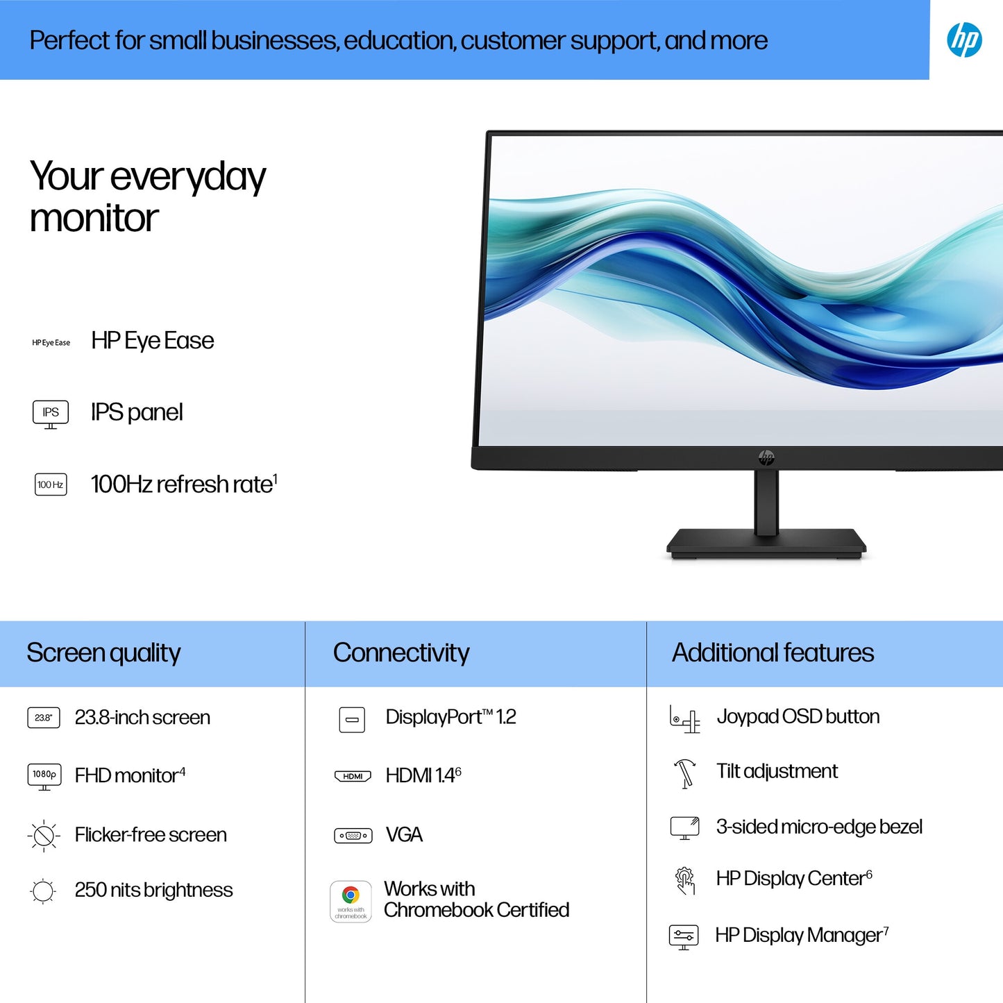 HP Series 3 Pro 23.8 inch FHD Monitor - 324pf