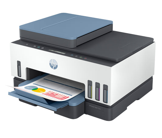 HP Smart Tank 7308 Wireless All-in-One Color Printer, Up to 2 Years of ink included; Two-sided printing; Copier, Scanner
