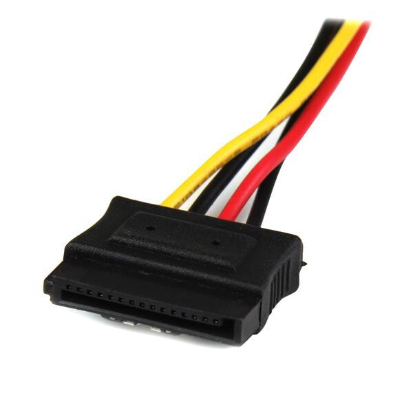 StarTech.com 12in LP4 to 2x Latching SATA Power Y Cable Splitter Adapter - 4 Pin LP4 to Dual SATA