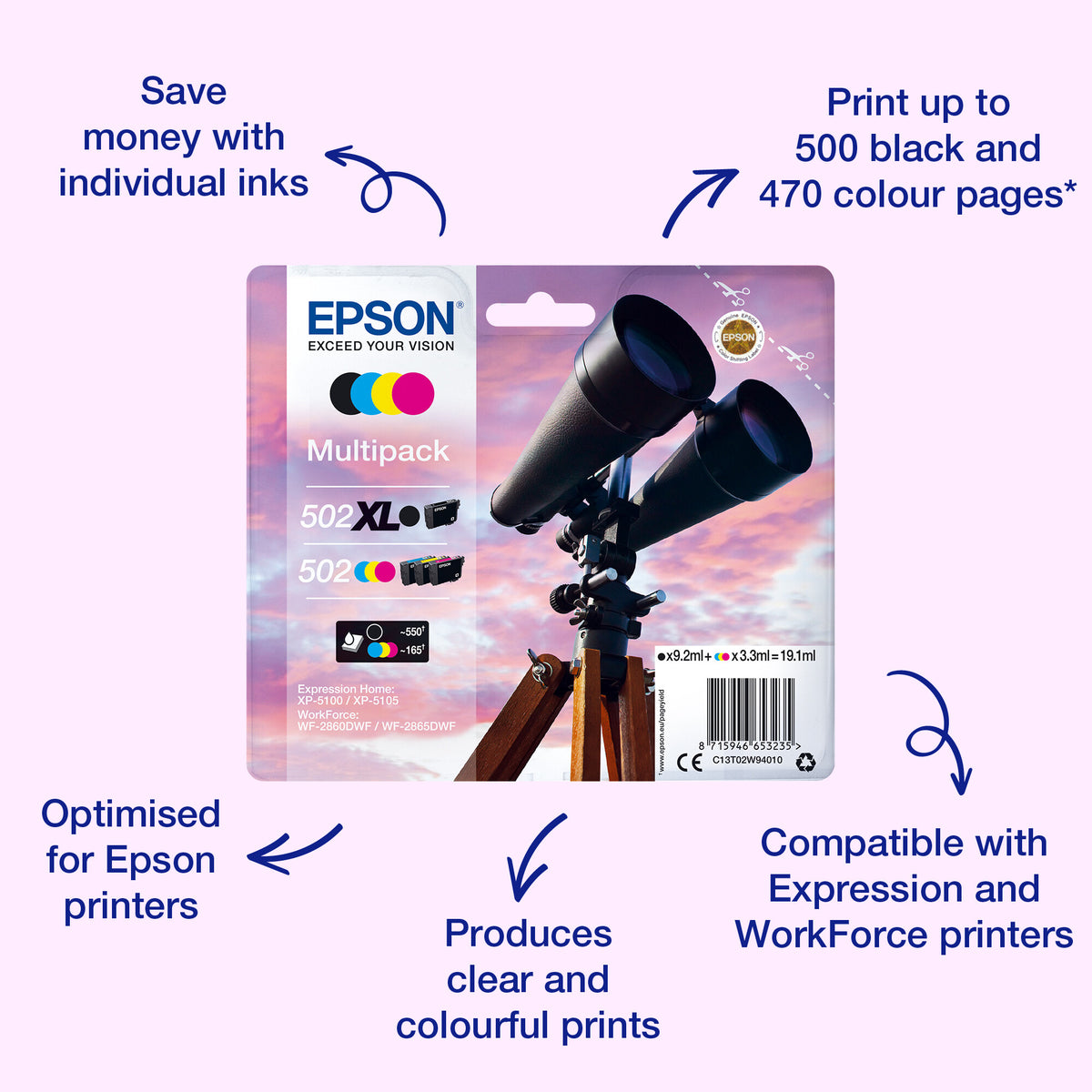 Epson Singlepack Black 502 Ink