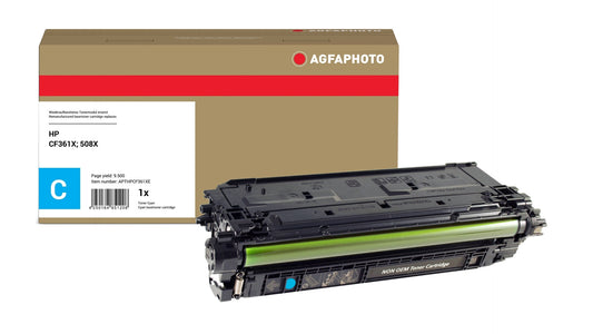 AgfaPhoto Compatible Toner Cartridge, Cyan, Replacement for HP CF361X, 508X, 9500 Pages