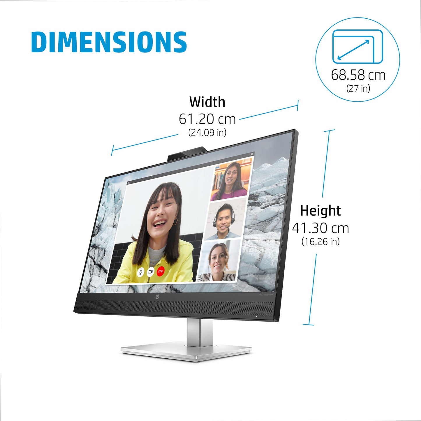 HP E27m G4 QHD USB-C Conferencing Monitor computer monitor 68.6 cm (27") 2560 x 1440 pixels Quad HD LCD Black, Silver