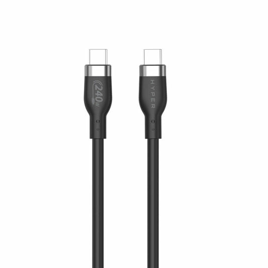 HYPER HyperJuice 240W Silicone USB-C to USB-C Cable (3ft/1m) - Black