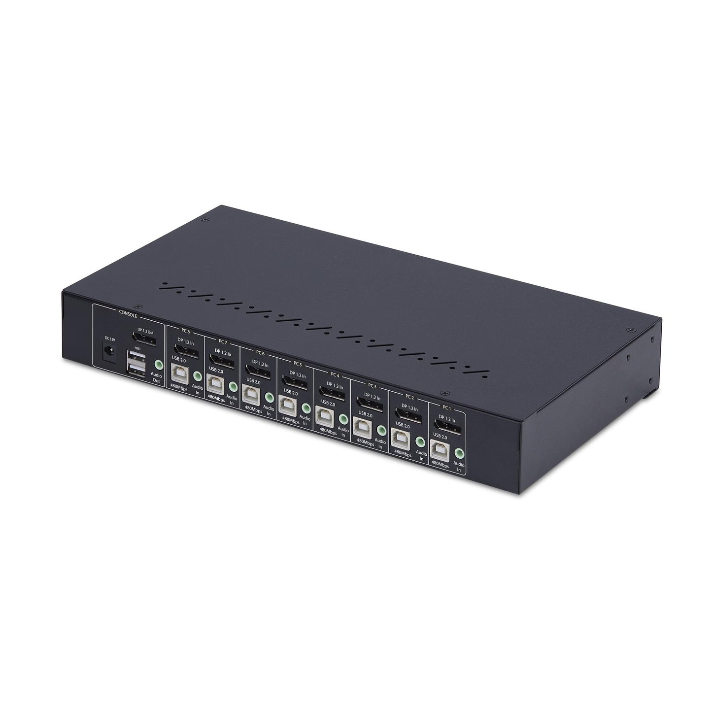 StarTech.com 8-Port DisplayPort KVM Switch with 1U Rack Mount Kit, 4K 60Hz DP 1.2, Push-Button & Hotkey Switching, 4-Port USB Hub, OS Independent, TAA Compliant