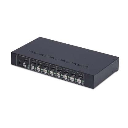 StarTech.com 8-Port DisplayPort KVM Switch with 1U Rack Mount Kit, 4K 60Hz DP 1.2, Push-Button & Hotkey Switching, 4-Port USB Hub, OS Independent, TAA Compliant