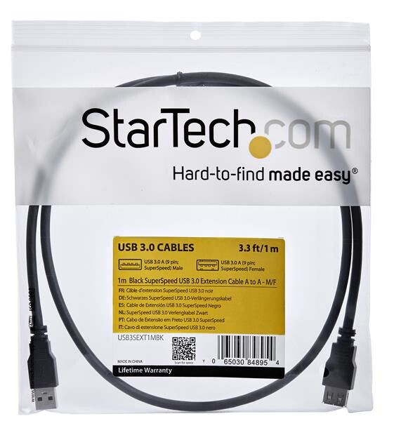 StarTech.com 1m Black SuperSpeed USB 3.0 Extension Cable A to A - M/F