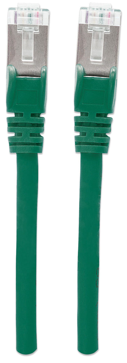 Intellinet Network Patch Cable, Cat6A, 1m, Green, Copper, S/FTP, LSOH / LSZH, PVC, RJ45, Gold Plated Contacts, Snagless, Booted, Lifetime Warranty