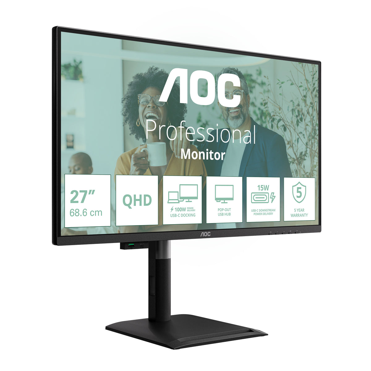 AOC Q27P4CV computer monitor 68.6 cm (27") 2560 x 1440 pixels Quad HD LED Black