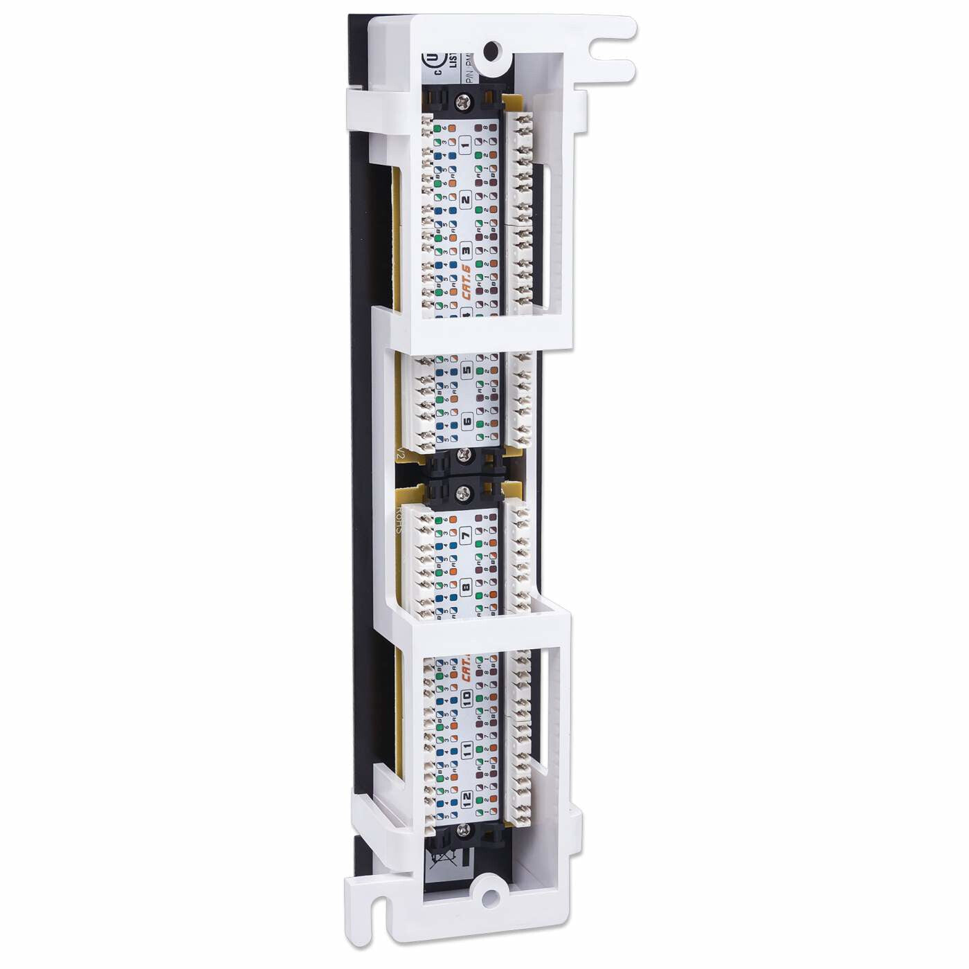 Intellinet Patch Panel, Cat6, Wall-mount, UTP, 12 Port, Black