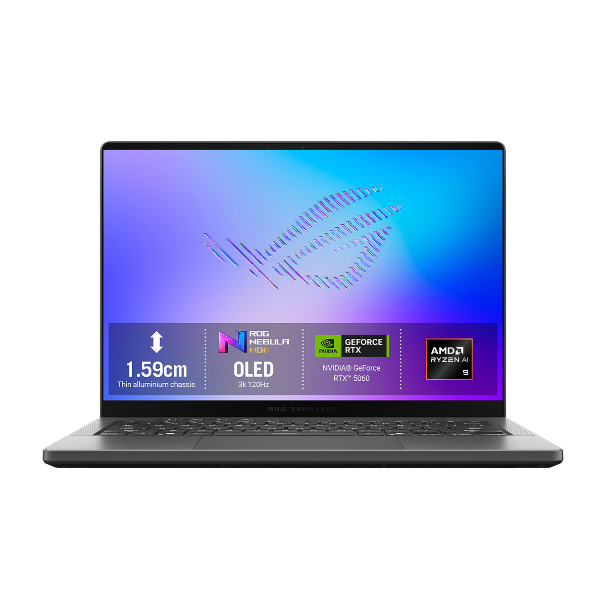 ASUS ROG Zephyrus G14 GA403GM-SY118W AMD Ryzen AI 9 465 Laptop 35.6 cm (14") 3K 16 GB LPDDR5x-SDRAM 1 TB SSD NVIDIA GeForce RTX 5060 Wi-Fi 7 (802.11be) Windows 11 Home Grey