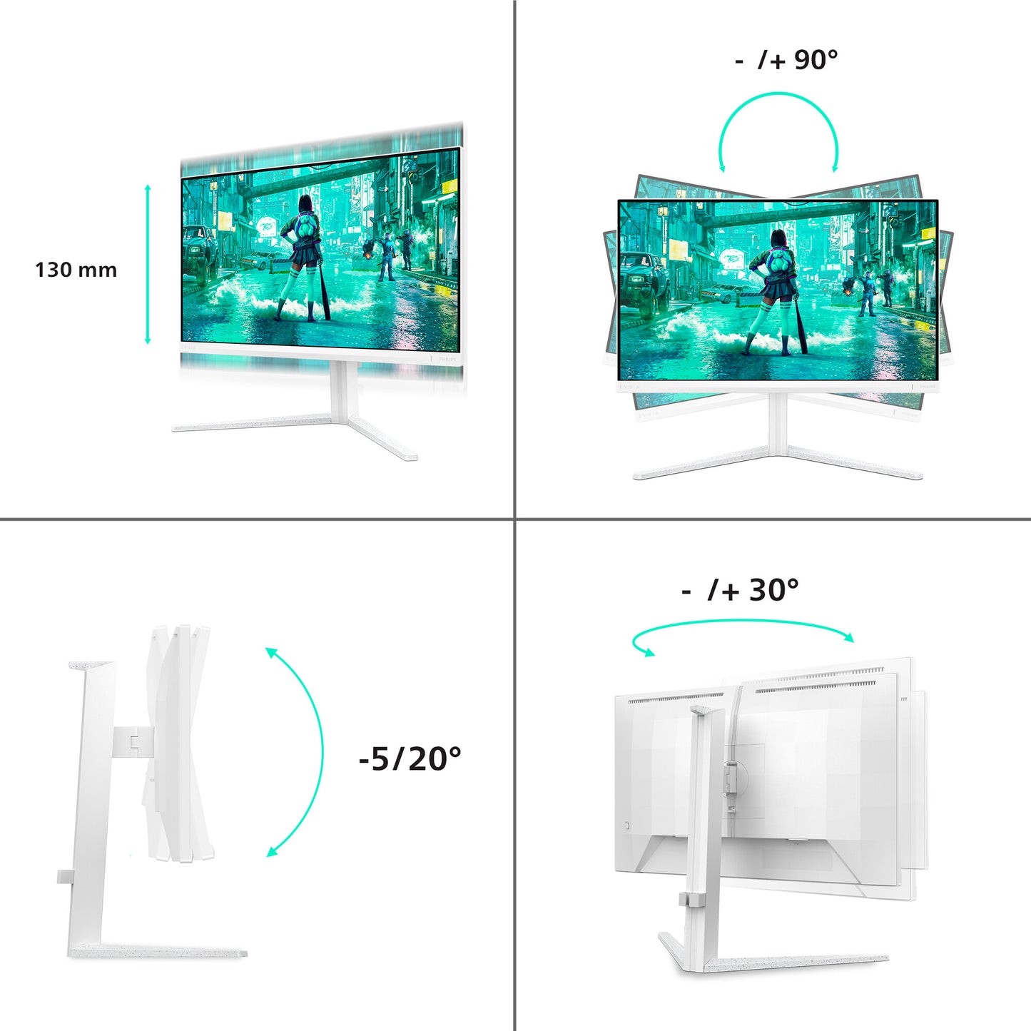 Philips Evnia 24M2N3201A/00 computer monitor 60.5 cm (23.8") 1920 x 1080 pixels Full HD LCD White
