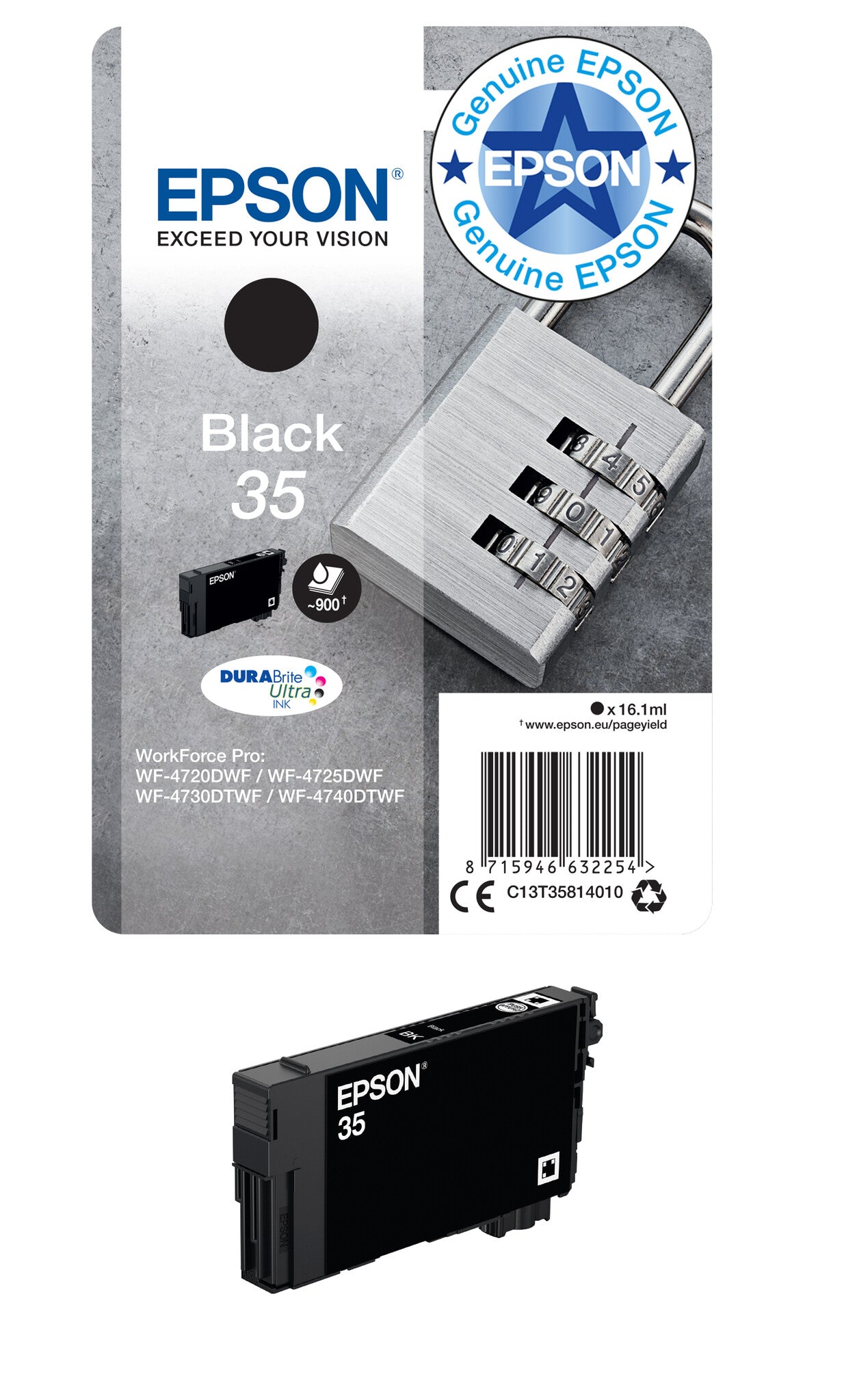 Epson Padlock 35 DURABrite Ultra Single Black Ink