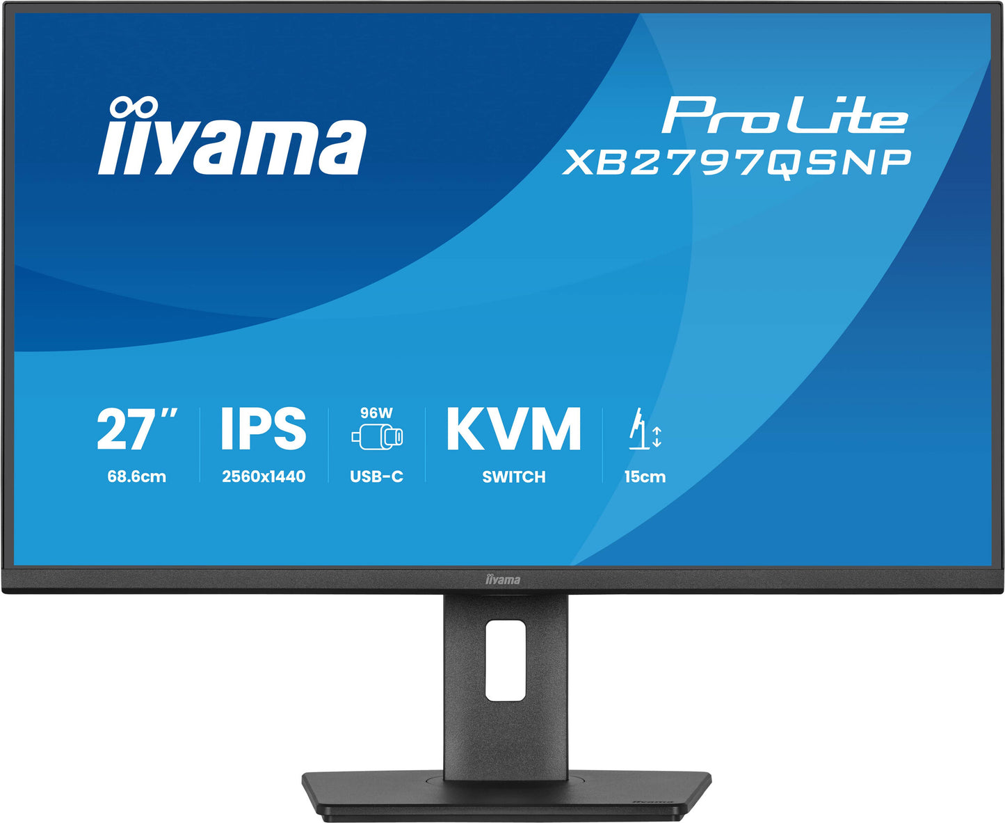 iiyama ProLite XB2797QSNP-B1 computer monitor 68.6 cm (27") 2560 x 1440 pixels Quad HD LCD Black