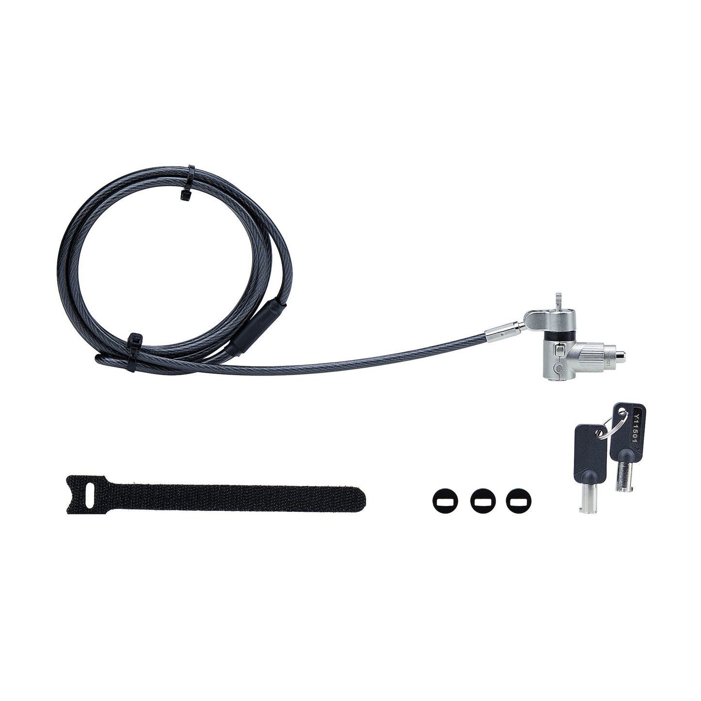 StarTech.com 3-in-1 Universal Laptop Lock 6.6ft (2m), Master Keyed Locking Cable, Compatible w/Noble Wedge®/Nano/K-Slot, Anti-Theft Cut-Resistant Cable, TAA