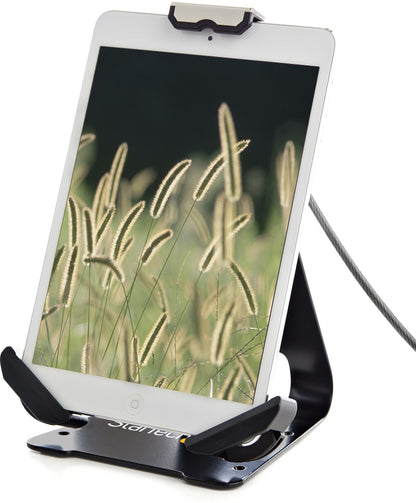 StarTech.com Secure Tablet Stand w/ K-Slot Cable Lock - Locking Tablet Holder for 7.9"-13" Tablets - Universal Adjustable Tablet Mount for Desk/Surface - Lockable Anti-Theft Security Mount - TAA
