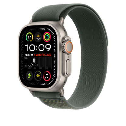 Apple 49mm Green Trail Loop - M/L - Natural Titanium Finish
